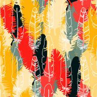 Birds feathers colorful seamless pattern