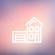 House with garage thin line icon N2