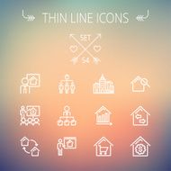 Real Estate thin line icon set N6
