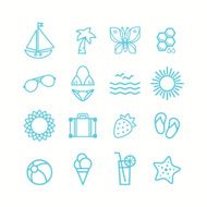 Set of summer themed icons