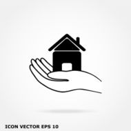 house in hand icon
