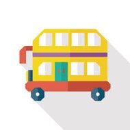 Bus flat icon with long shadow N2