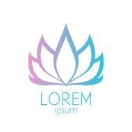 Beautiful pink and turquoise lotus flower logo sign