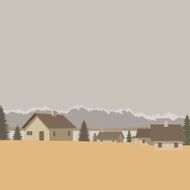 Mountain village background vector illustration N3