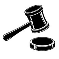 Hammer and Gavel Silhouette Icon
