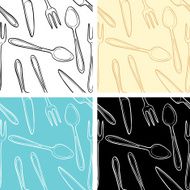 seamless patterns of cutlery