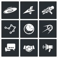 Aliens search Contact icons Vector Illustration