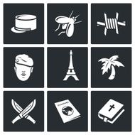 French Foreign Legion icons Vector Illustration N2