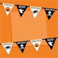 Orange Halloween Bunting Invite with Copy Space