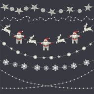 Set of Christmas decorations garland snowflakes