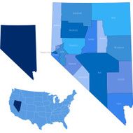 Nevada state &amp; counties map