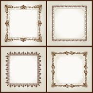 Vector vintage retro frames ornament label