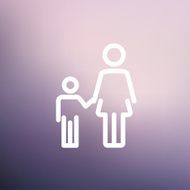 Mother and child thin line icon N4
