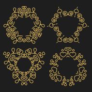 Outline emblems and badges set