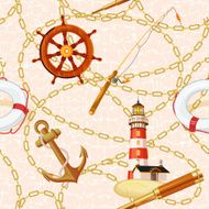 Seamless pattern with sea elements N3