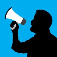 Man with Megaphone Silhouette