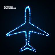 Glowing airplane with neon Vector illustration Eps10 N5