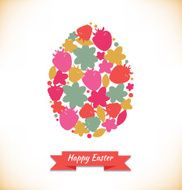 Easter decoration with cute floral shapes N2