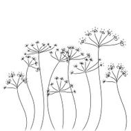 black doodle flowers vector N2