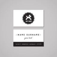 Gift shop business card design concept Logo-badge with balloon dog