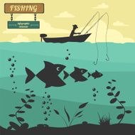 Fishing on the boat design elements N4