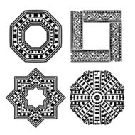 Frame set with ethnic handmade ornament for your design