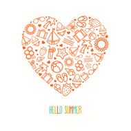 Summer heart shaped background
