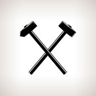 Silhouette of a crossed hammer and sledgehammer