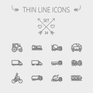 Transportation thin line icon set N7