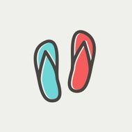 Beach slippers thin line icon N4