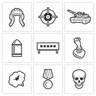 Tank biathlon Icons Vector Illustration