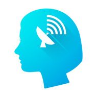 Woman head icon with an antenna N2