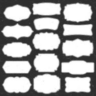 Set of vintage chalk frames and labels