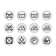 Instruction laundry dry cleaning care icons N2