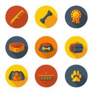 flat icons caring for a dog