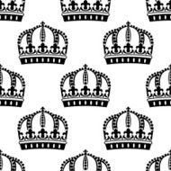 Medieval royal crowns seamless pattern