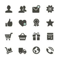 Collection of various dark gray vector icons N2
