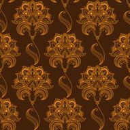 Oriental stylized paisley flourish seamless pattern