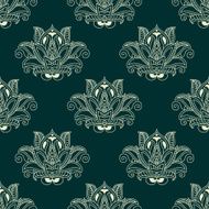 Seamless abstract paisley flower buds pattern