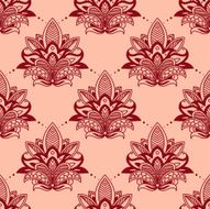 Vintage red flowers in persian seamless pattern