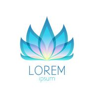 Beautiful colorful lotus flower logo sign