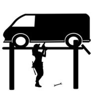 Vector silhouette car repairs N19