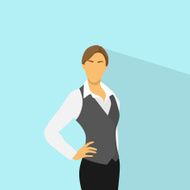 businesswoman profile icon female portrait flat N6