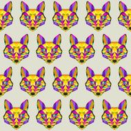 Abstract bright blended polygonal triangle geometric fox seamless pattern background