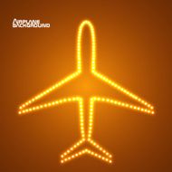 Glowing airplane with neon Vector illustration Eps10 N6