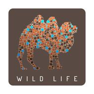 Abstract camel Desert Mosaic Vector illustration Wild life