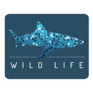Abstract shark Mosaic Vector illustration Wild life