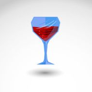 Glass of wine flat vector icon N2