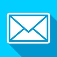 Envelope or mail icon with shadow