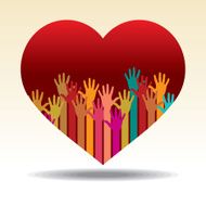 background of the hands with hearts